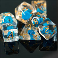 Baby Whale 7pc Dice Set Inked in Gold