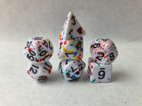 Pollock 7pc Dice Set for TTRPG inked in Black