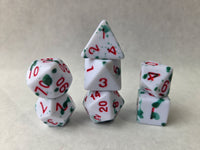 Monet 7pc Dice Set for TTRPG inked in Red
