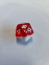 Hellish Winter Spindown D20 Inked in White