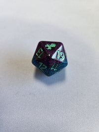 Witching Hour Spindown D20 Inked in Green
