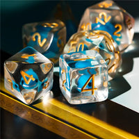 Baby Whale 7pc Dice Set Inked in Gold