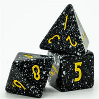 Homage Black 7pc Dice Set Inked in Yellow