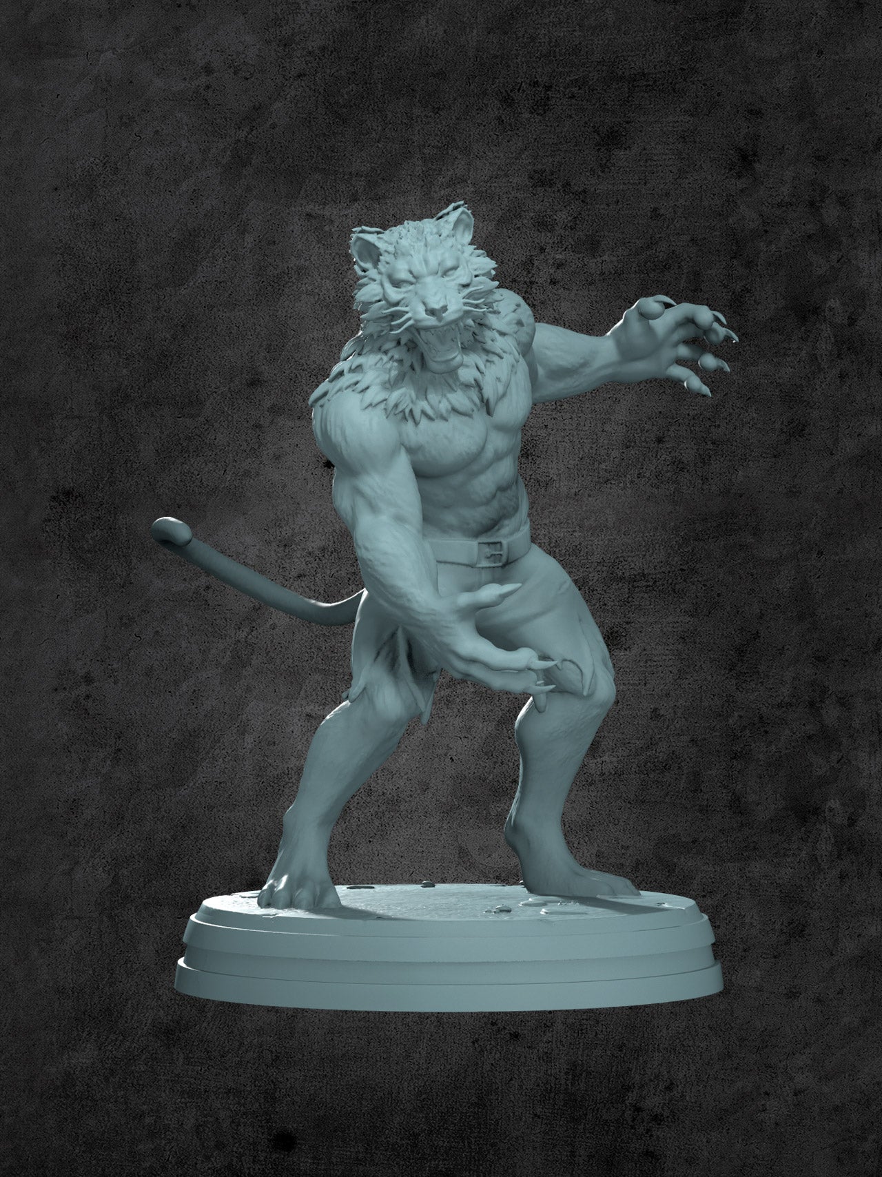 Mutant Weretiger Miniature for Tabletop RPGs