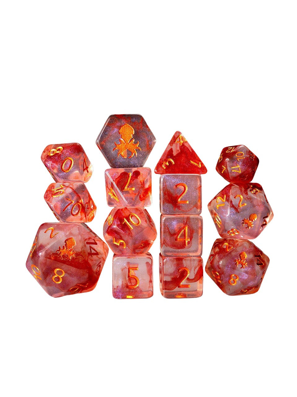 Blood Curse 14pc Polyhedral Dice set with Copper Ink
