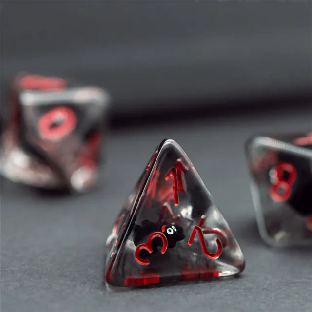 Baby Bat 7pc Dice Set Inked in Red