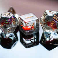 Shape of my Heart 7pc Dice Set Inked in Gold