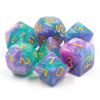 Byzantium 7pc Dice Set with Gold Ink for TTRPGs