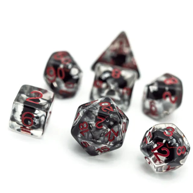 Baby Bat 7pc Dice Set Inked in Red