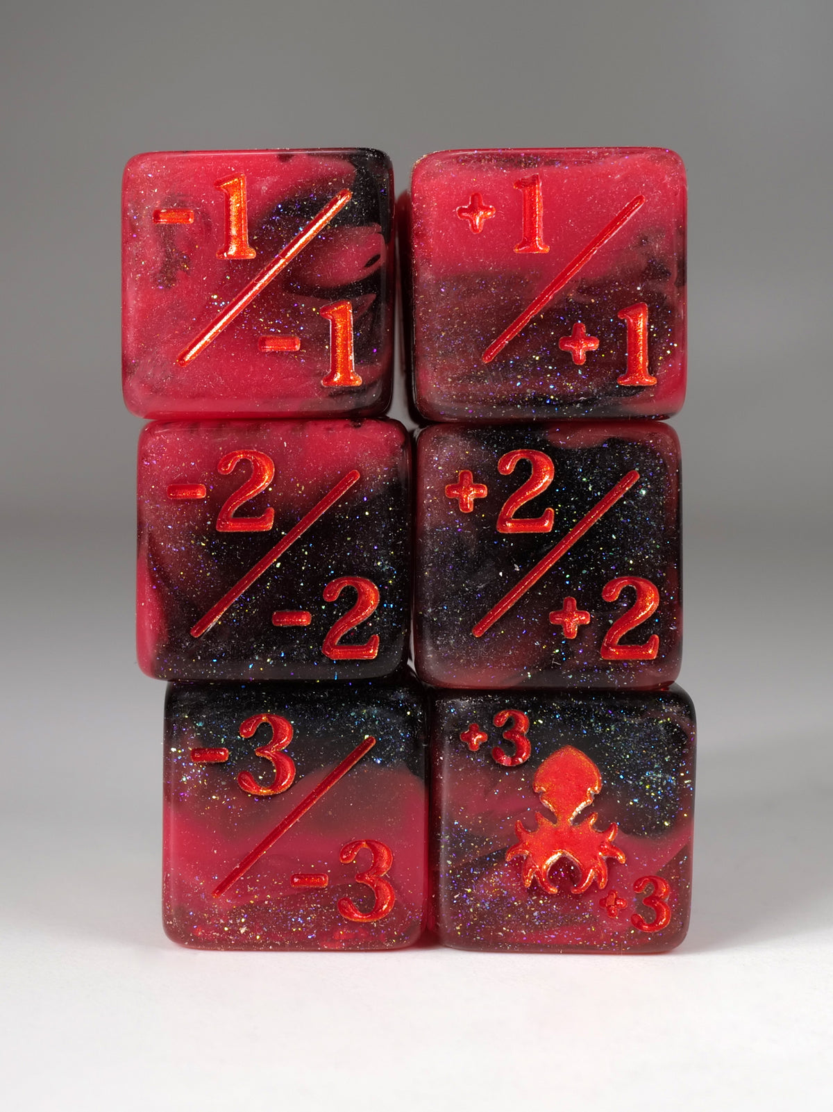 Ares Mini 3/3 Positive/Negative Dice Counters - 12 Pack