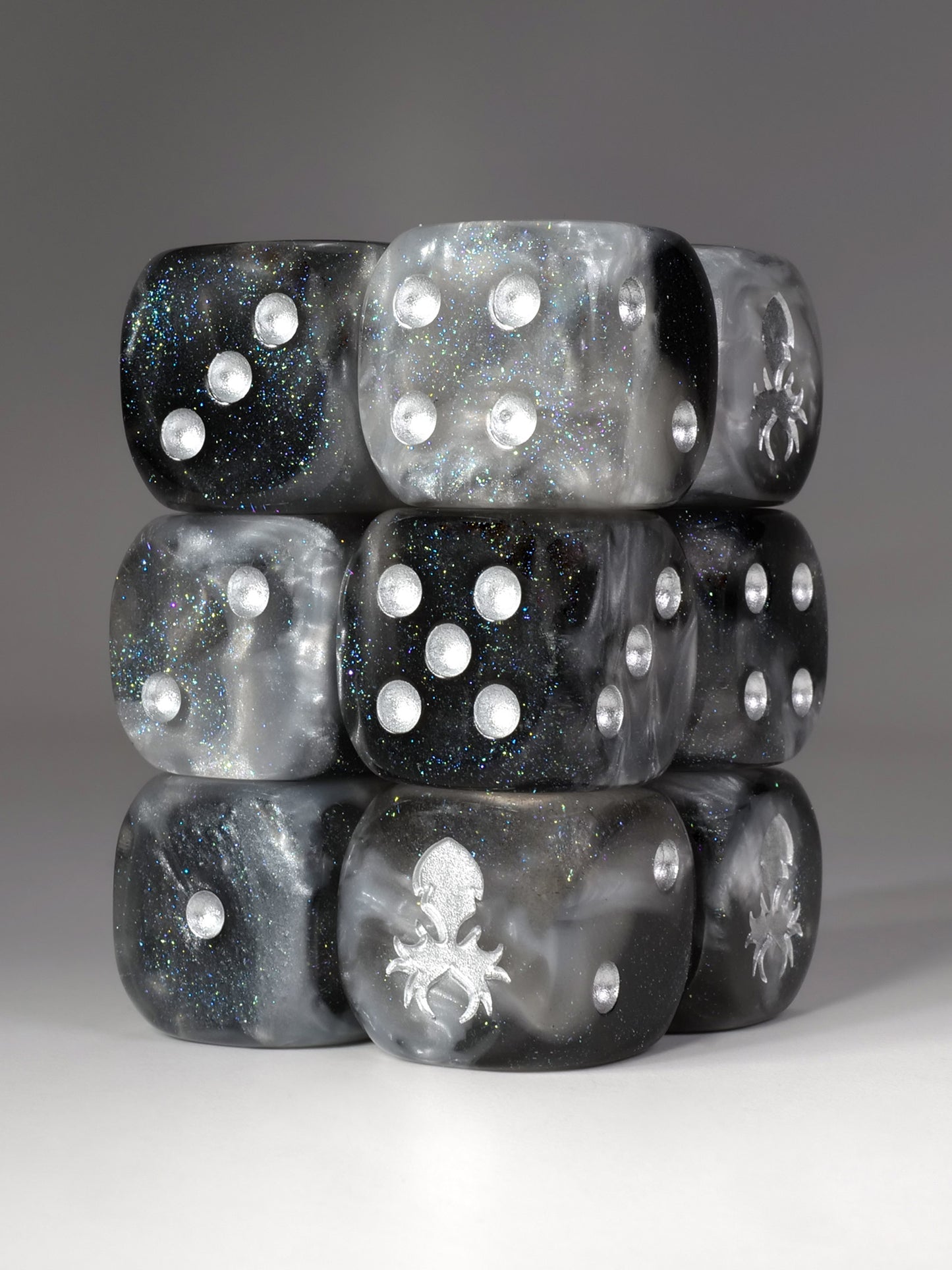 Athena D6 Pips 12pc Dice Set - 16mm