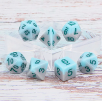 Beach 7pc Dice Set inked in Green