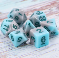 Beach 7pc Dice Set inked in Green