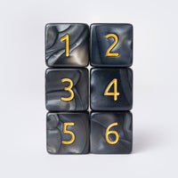 Kraken Signature's Black with Gold Ink Polyhedral RPG D6 Dice Set