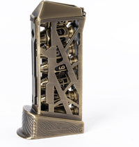 Brass Metal Bullet Dice Set With Magazine Storage Container