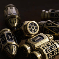 Brass Metal Bullet Dice Set With Magazine Storage Container