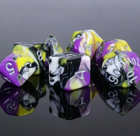 Brisk Melody 7pc Dice Set inked in Silver
