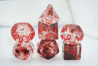 Crazed Confetti with Red Ink 7pc Polyhedral Dice Set