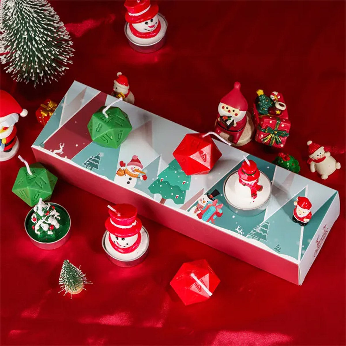 Christmas D20 Dice Candle Set | 33mm Candle Dice