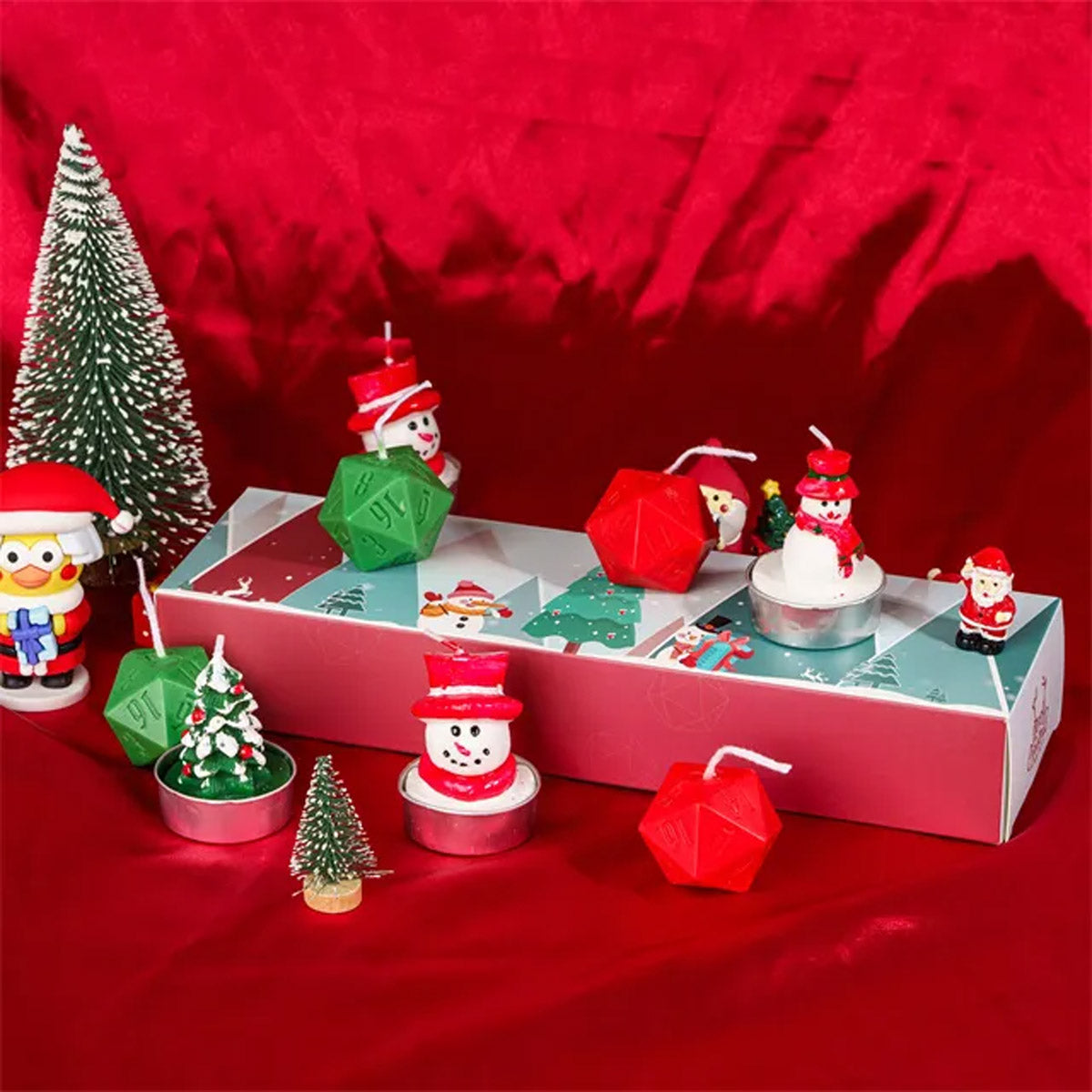 Christmas D20 Dice Candle Set | 33mm Candle Dice