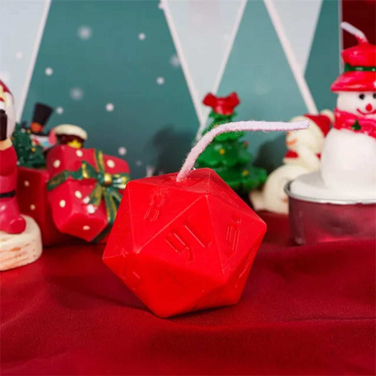 Christmas D20 Dice Candle Set | 33mm Candle Dice