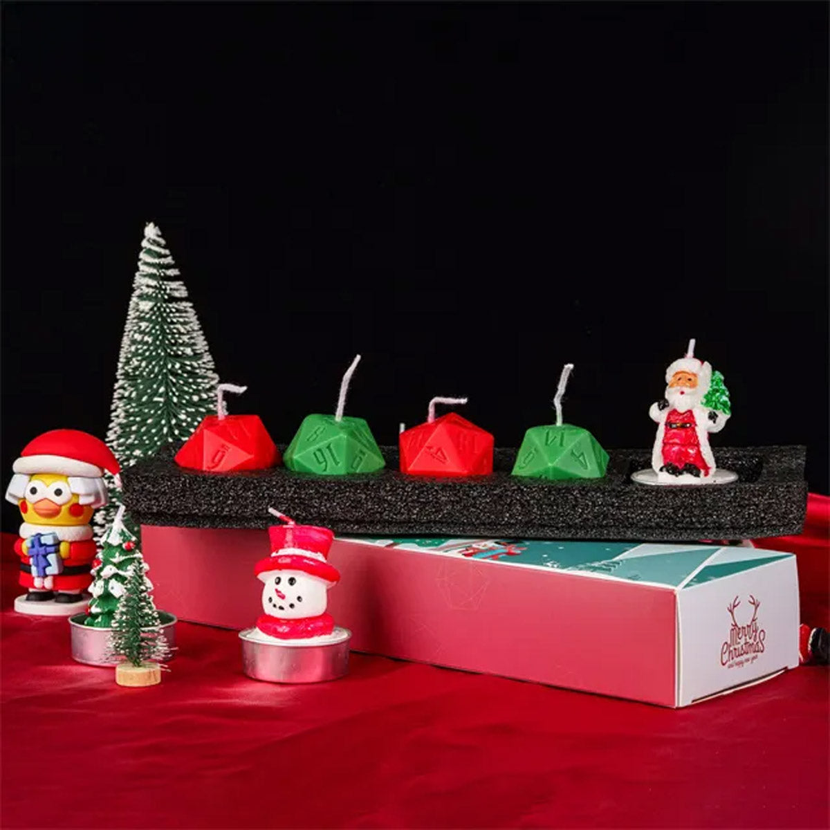 Christmas D20 Dice Candle Set | 33mm Candle Dice