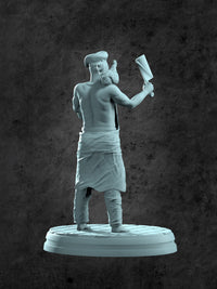 Eyvan and Scoot (Cook and Chicken) Miniature for Tabletop RPGs