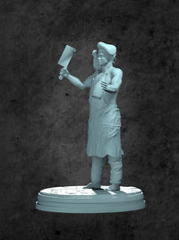 Eyvan and Scoot (Cook and Chicken) Miniature for Tabletop RPGs