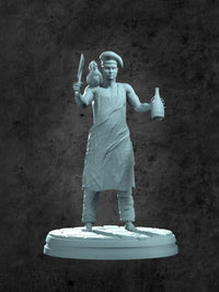 Eyvan and Scoot (Cook and Chicken) Miniature for Tabletop RPGs