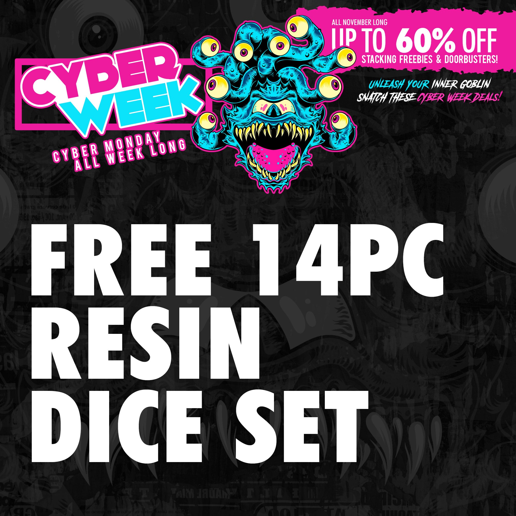 Freebie - Mystery 14pc Resin Kraken Dice Set