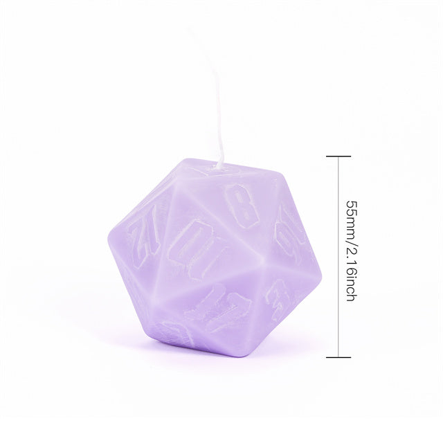 D20 Dice Candle Set | 55mm Candle Dice (Purple D20  & Green D20 Candle)