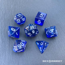 Dark Blue Glitter 7pc Polyhedral Dice Set