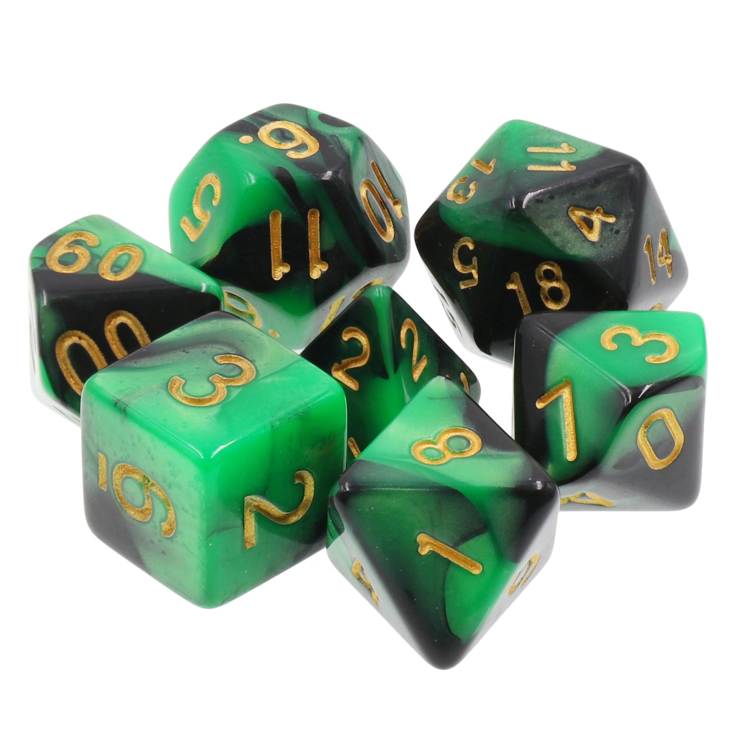 Emerald Midnight Polyhedral 7pc Dice Set