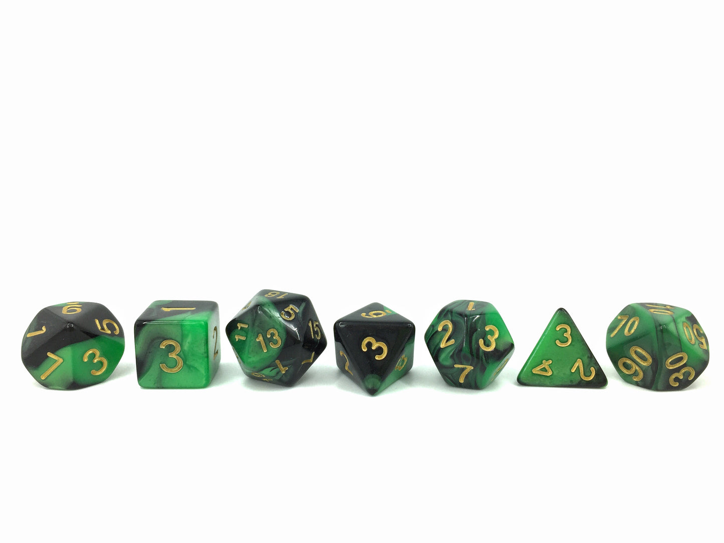 Emerald Midnight Polyhedral 7pc Dice Set