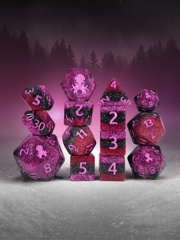 Bewitched 14pc Dice Set Inked in Pink