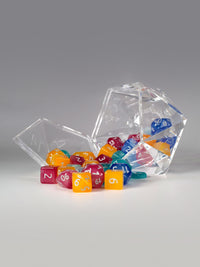 Feytfull Glow in the Dark Dice Set Bundle w/ D20 Display Case