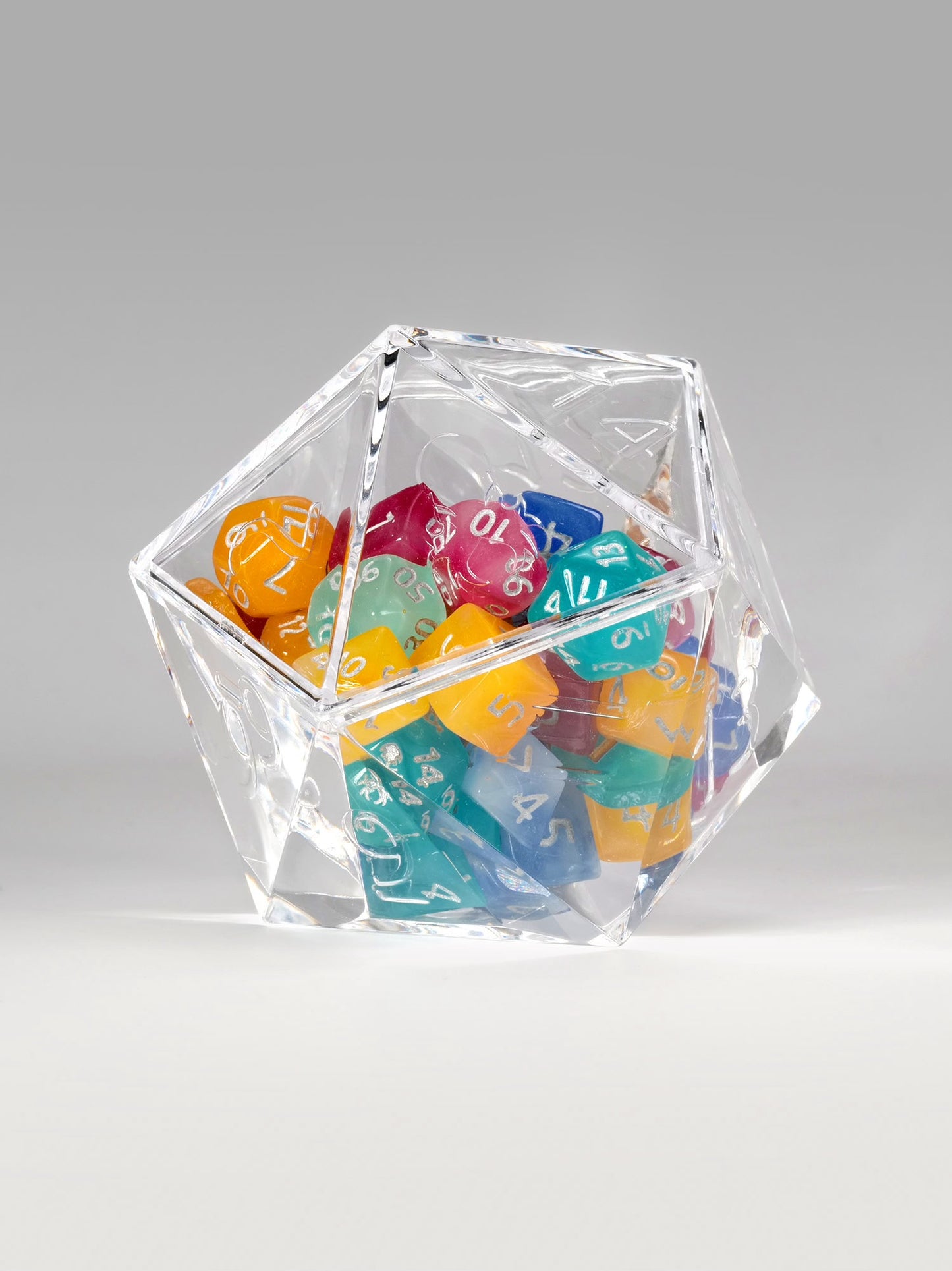 Feytfull Glow in the Dark Dice Set Bundle w/ D20 Display Case