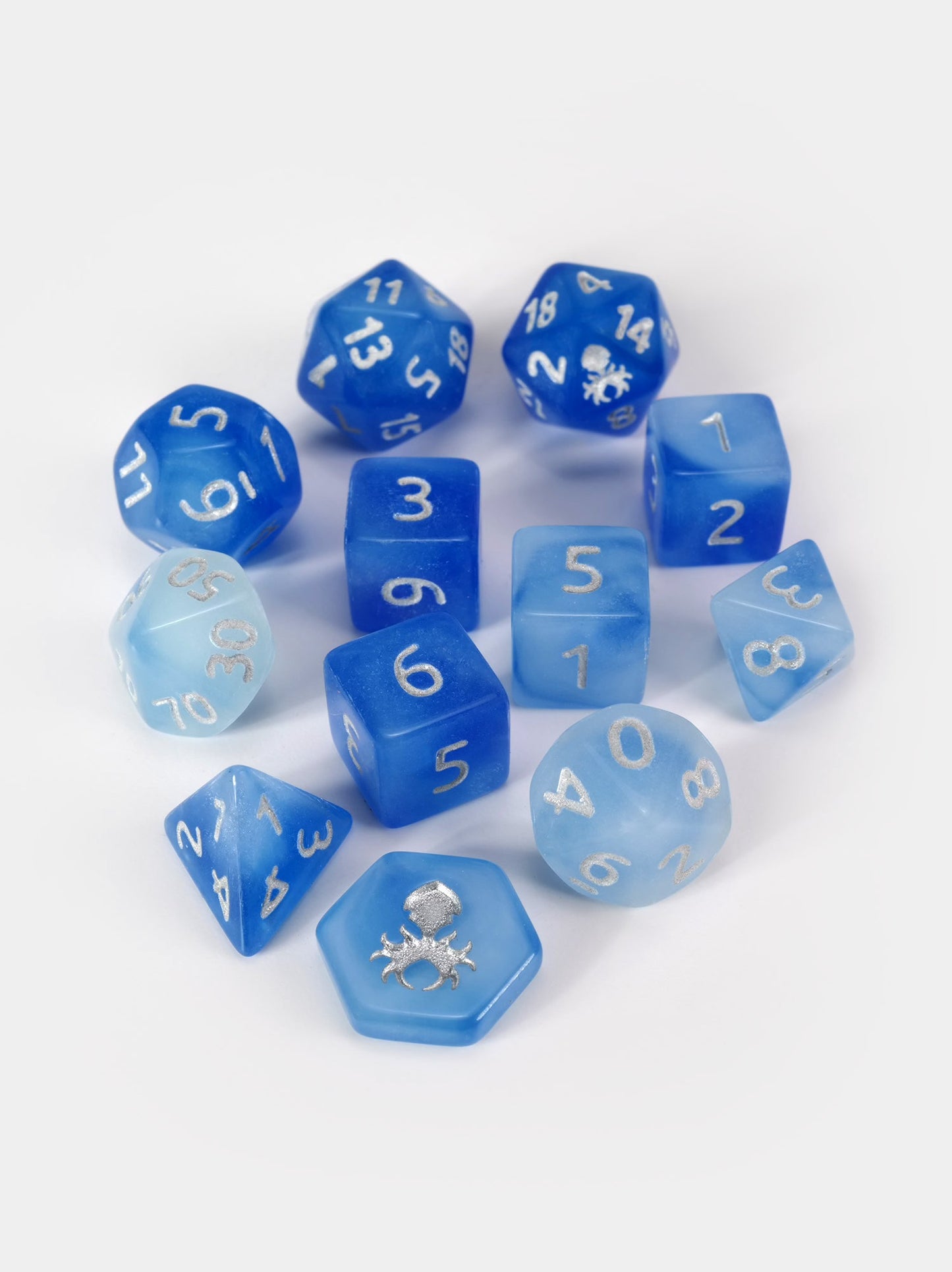 Feytfull Blue Glow in the Dark Mini 12pc Dice Set