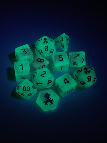 Feytfull Glacier Berry Glow in the Dark Mini 12pc Dice Set