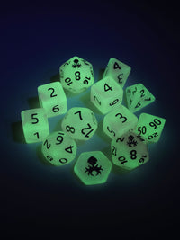 Feytfull Raspberry Glow in the Dark Mini 12pc Dice Set