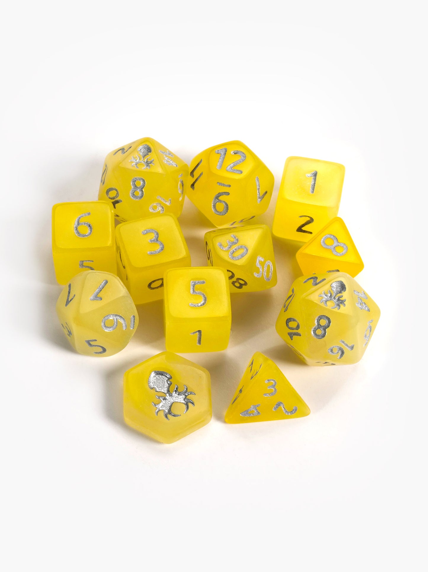 Feytfull Lemon Drop Glow in the Dark Mini 12pc Dice Set