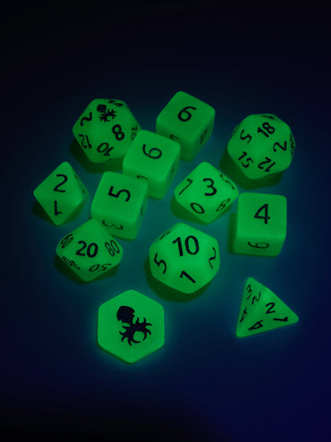 Feytfull Baja Breeze Glow in the Dark Mini 12pc Dice Set