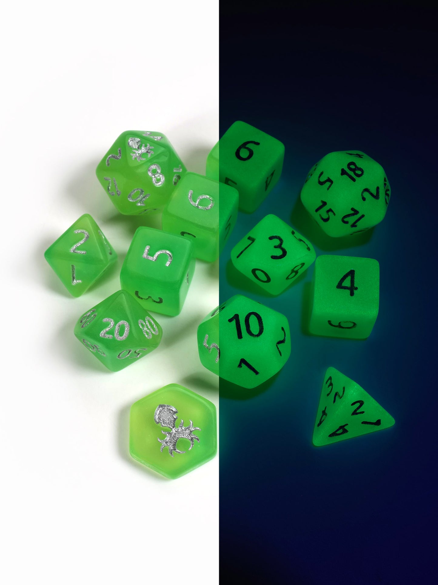 Feytfull Baja Breeze Glow in the Dark Mini 12pc Dice Set