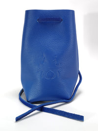 Freestanding Large Dice Bag In Electric Blue Leather