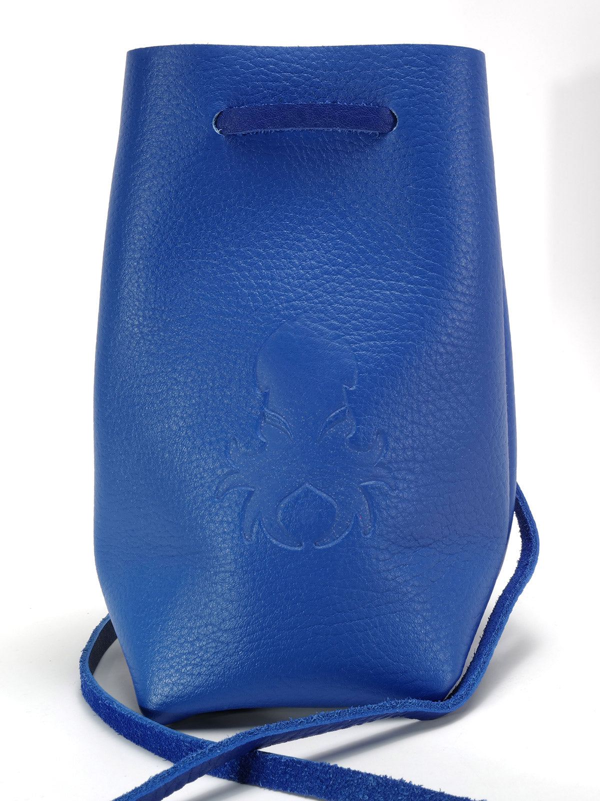 Freestanding Large Dice Bag In Electric Blue Leather