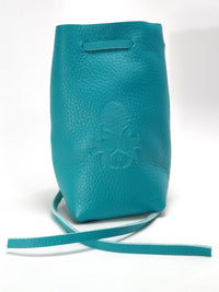 Freestanding Large Dice Bag In Teal Leather