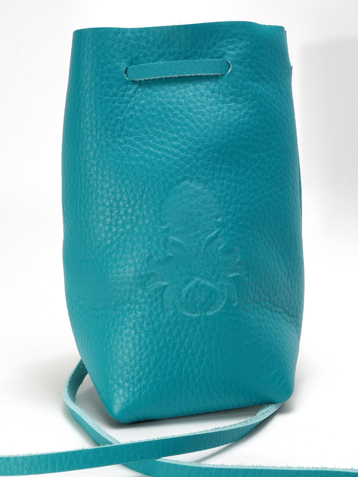 Freestanding Large Dice Bag In Teal Leather