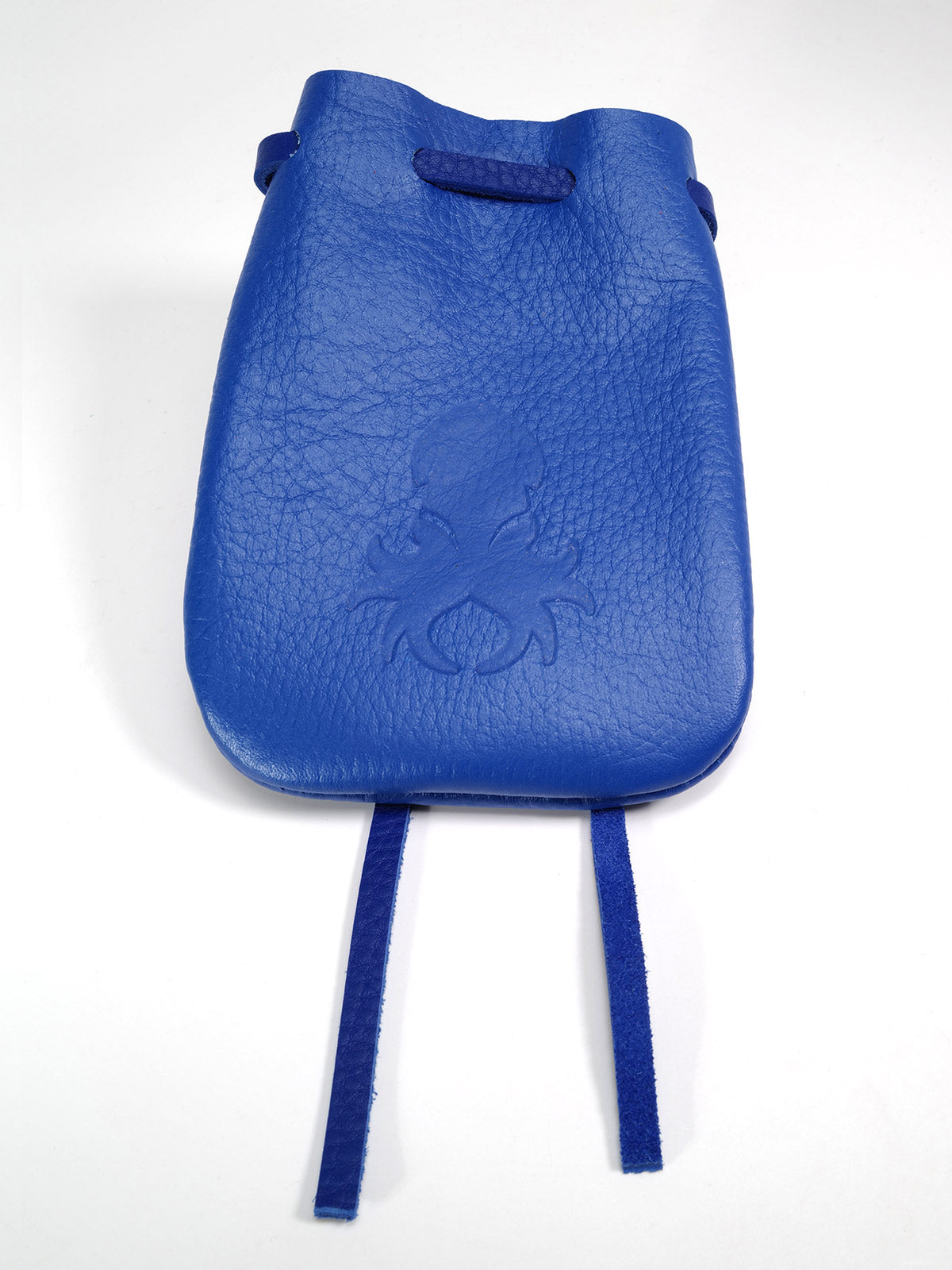 Medium Electric Blue Leather Dice Bag