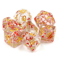 Metallic Ruby Flakes Polyhedral 7pc Dice Set