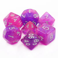 Royal Aurora 7pc Dice Set with Silver Ink